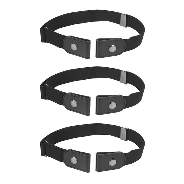 Cinturón elástico sin hebilla para mujeres, hombres, niños y niñas (negro)