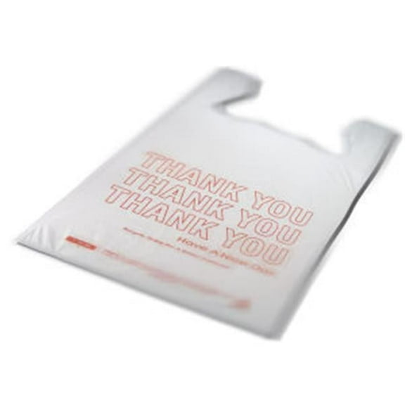 International Plastics MB-T-28TK 18 x 8 x 28 in. White HD Thank You Bags - Case of 500