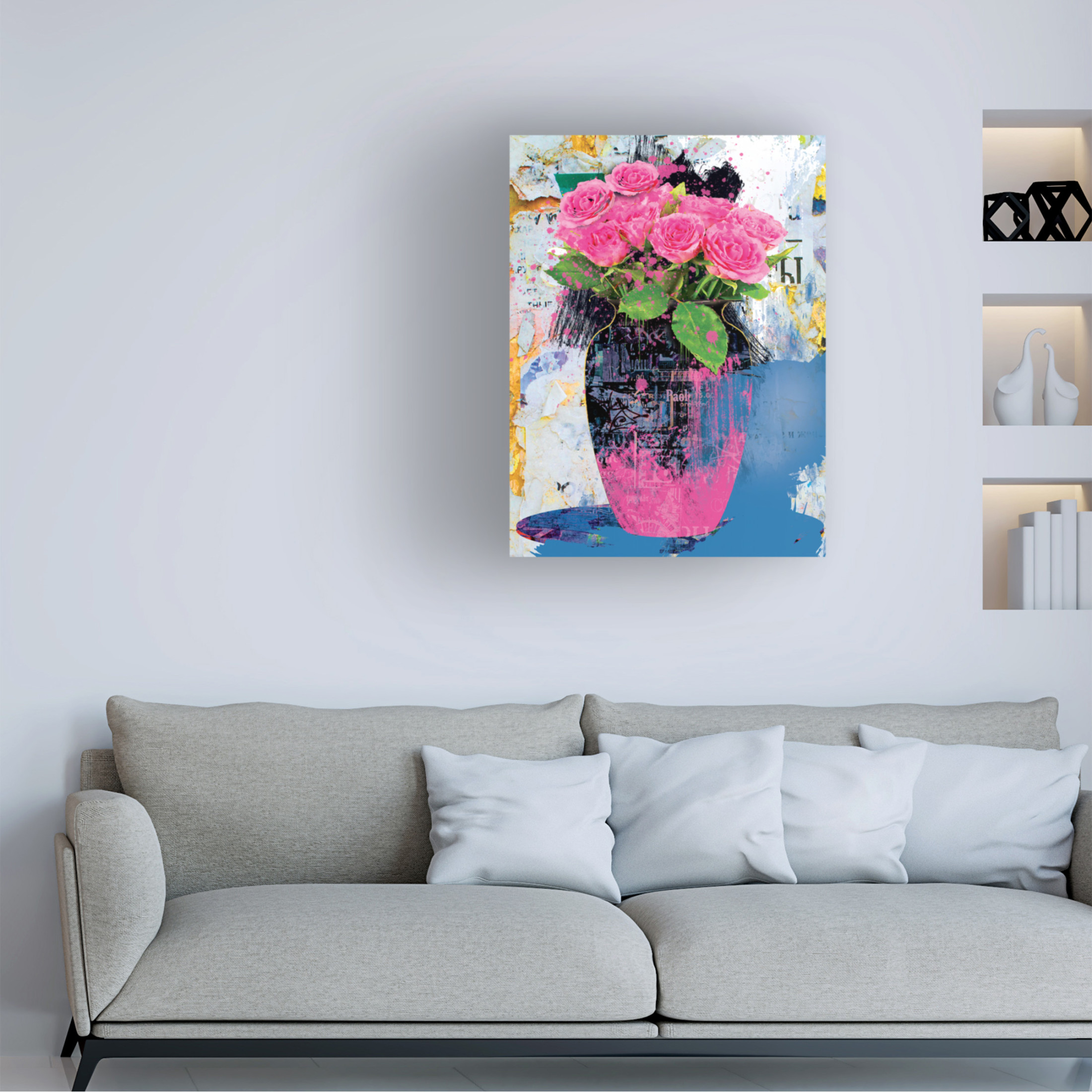 Canvas Wall Art - Porter Hastings 'Urban Bouquet 4' Wall Art for Living Room, Bedroom, or Office Décor by Trademark Fine Art - 18 x 24 Inches