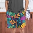 thumbnail image 7 of Men’s Sleep Shorts Relaxed Fit Lounge Pants with Pockets Mens Pajama Loungewear Home Wear Comfort Brightly Colored Leaves Medium, 7 of 7