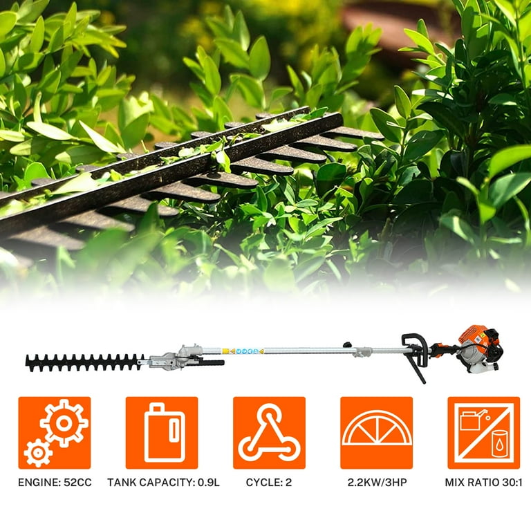 SYNGAR 4-in-1 Gas Trimmer, 52CC 2-Cycle, Grass/Hedge Trimmer