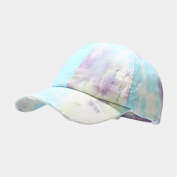 Mens Hat Unisex Baseball Trendy Tie Dye Distressed Sporty Casual Outdoor Adjustable Fashion Headwear Sun Protection Summer Men's Baseball Caps