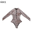 thumbnail image 2 of Maillot de Bain une Pièce pour Femmes à Manches Longues avec Protection UV et Fermeture Éclair Imprimée - Imprimé Léopard, 2 of 7