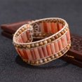 thumbnail image 3 of GHSDFBB Boho Handmade Natural Stone Bead 3 Row Wide Wrap Wrist Statment Bracelet Jewelry Collection, 3 of 7
