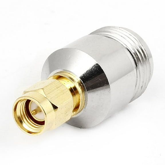 Unique Bargains SMA Male to N Type Female M/F Coax Cable Adapter Connector Silver Tone