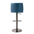 thumbnail image 5 of Gala Blue Vegan Leather on Black Adjustable Stool, 5 of 6