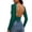 Green, variant on Women Yoga Versatile Solid Long Sleeve Reversible Open Back Pullover Shirts