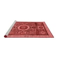 thumbnail image 2 of Ahgly Company Machine Washable Indoor Square Abstract Red Modern Area Rugs, 6' Square, 2 of 4