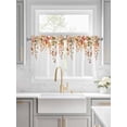 thumbnail image 2 of Half Window Curtain 36 Inches Long, Orange Botanical Window Treatment Curtain Drapes, Watercolor Leaf Fall Thanksgiving Small Tier Curtains for Bathroom Over Sink, 27.5"x36", 2 Panels, 2 of 7
