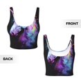 thumbnail image 5 of Fotbe Rainbow Spotted White Horse Pattern Womens' Sports Bra Longline Wirefree Padded with Medium Support Sports Moisture-Wicking Workou Vest,Tank Top-, 5 of 7
