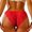 RD4, variant on Women's Panties Lace No Show Bikini Soft Breathable Seamless Underwear for Women with Comfortable Fit Red M