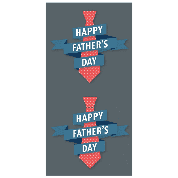 Decorative Design Happy Father's Day Banner Polyester Material Tie Decoration Blue Ribbon for Family Celebration Indoor Decoration Event Decoration