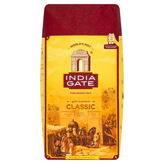 India Gate Basmati Rice Classic 2kg, Imported from Britain