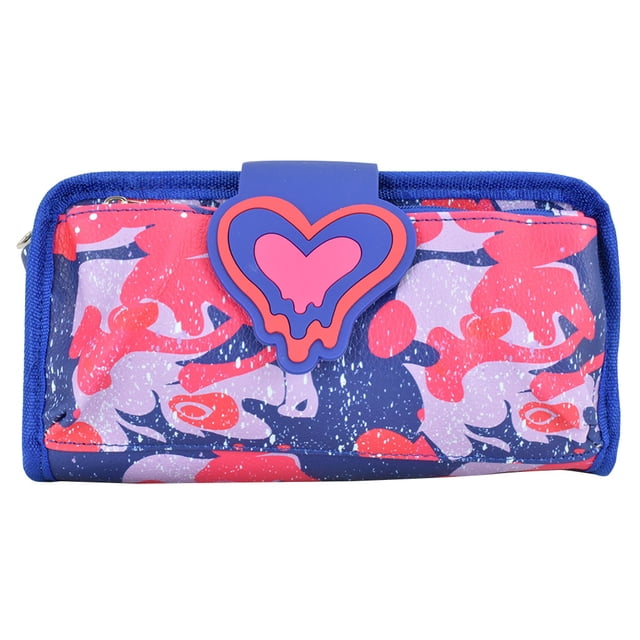 Lapicera Peschelle con patrón de manchas, rosas, moradas y azules Peschelle diseño demanchas, rosas y azules