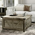 thumbnail image 2 of ChVans 35.6" Square Lift Top Coffee Table, Farmhouse Coffee Table with Storage & Charging Ports, Wood Center Table w/Large Hidden Space for Living Room Home Office, 2 of 10