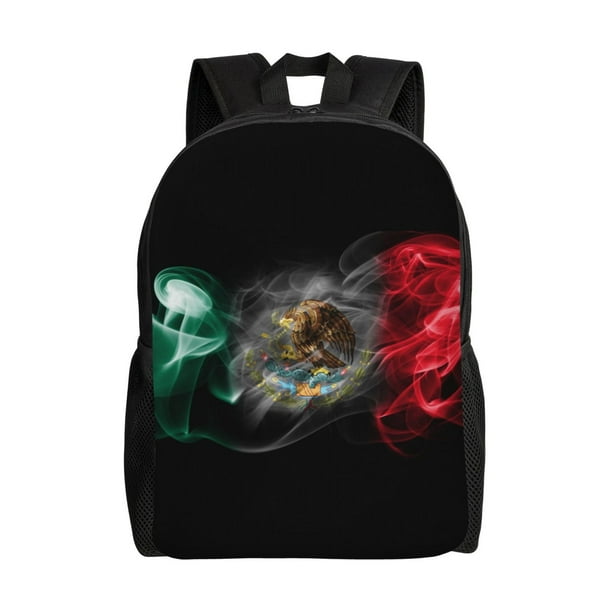 Mochila negra con la bandera de México para hombre y mujer, ideal para trabajo, negocios, viajes, escuela, universidad, regalo para portátil.
