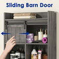 thumbnail image 5 of Over The Toilet Storage Cabinet, Farmhouse Storage Cabinet Over Toilet with Sliding Door & Toilet Paper Holder Stand，Home Space-Saving Toilet Rack, Brown, 5 of 8