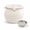 Milky white, variant on Bacon Grease Container with Strainer, Ceramic Cooking Oil Filter Jar with Lid and Spoon