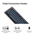 thumbnail image 2 of Keychron V1 Max Hotswap Wireless Mechanical Keyboard - RGB - ABS Plastic Frame - Carbon Black - with Knob - Gateron Jupiter Brown - 75% Layout - Windows Mac OS (V1M-D3), 2 of 14