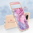 thumbnail image 5 of SaniMore Electroplated Marble Case for Google Pixel 8A, Shockproof Protection Cover Support Magnetic Wireless Charging Soft TPU Bumper Transparent Ultra-Slim for Google Pixel 8A, Pink, 5 of 12