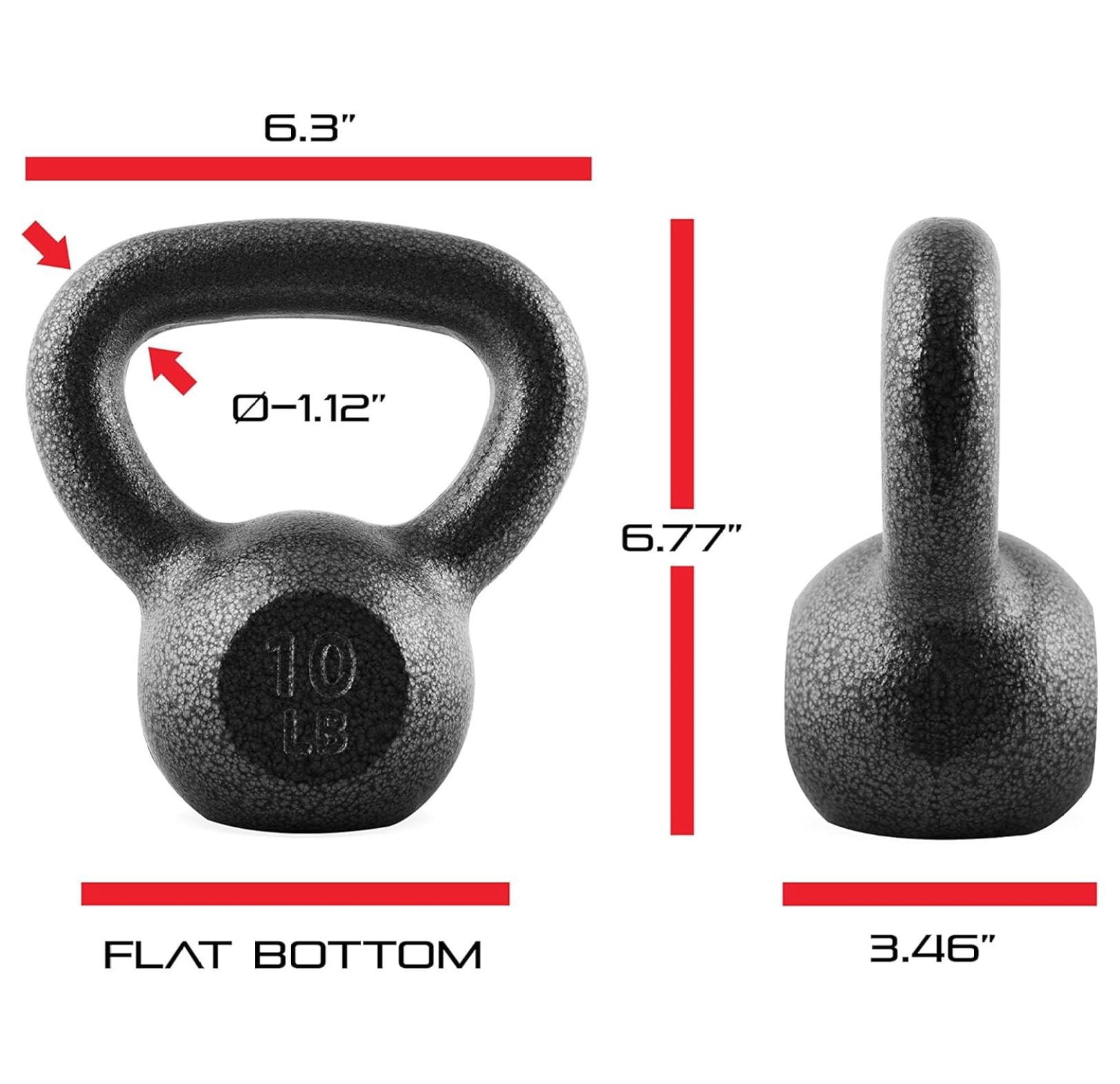 Hammerstone Painted Cast Iron Kettlebells, Home & Gym Equipment, Great for Strength Training, Full Body Workout & Crossfit Training, Color & Size Available in 10-80 Pounds