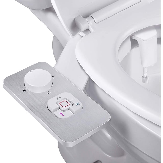 Bidet Attachment , Non-electric Cold Water Bidet Toilet Seat Attachment with Pressure Controls,Retractable Self-cleaning Dual Nozzles for Frontal & Rear Wash