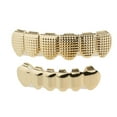 thumbnail image 2 of KLKCMS 18K Gold Plated Mouth Top Bottom Hip Hop Custom Teeth Fang Caps Lower, 2 of 9