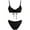 Black, variant on High Waisted Thong Bikini Sets for Women Sexy Tie Front Two Piece Swimsuits High Waisted Cut Out Cheeky Bathing Suit