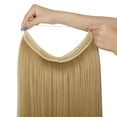 thumbnail image 3 of SHCKE Secret Hair Extensions 22 Inch Invisible Ash Blonde Mix Bleach Blonde Hair Extension Hidden Straight Hair Extensions with Transparent Wire Removable Secure Clips Fish Line Extensions, 3 of 6