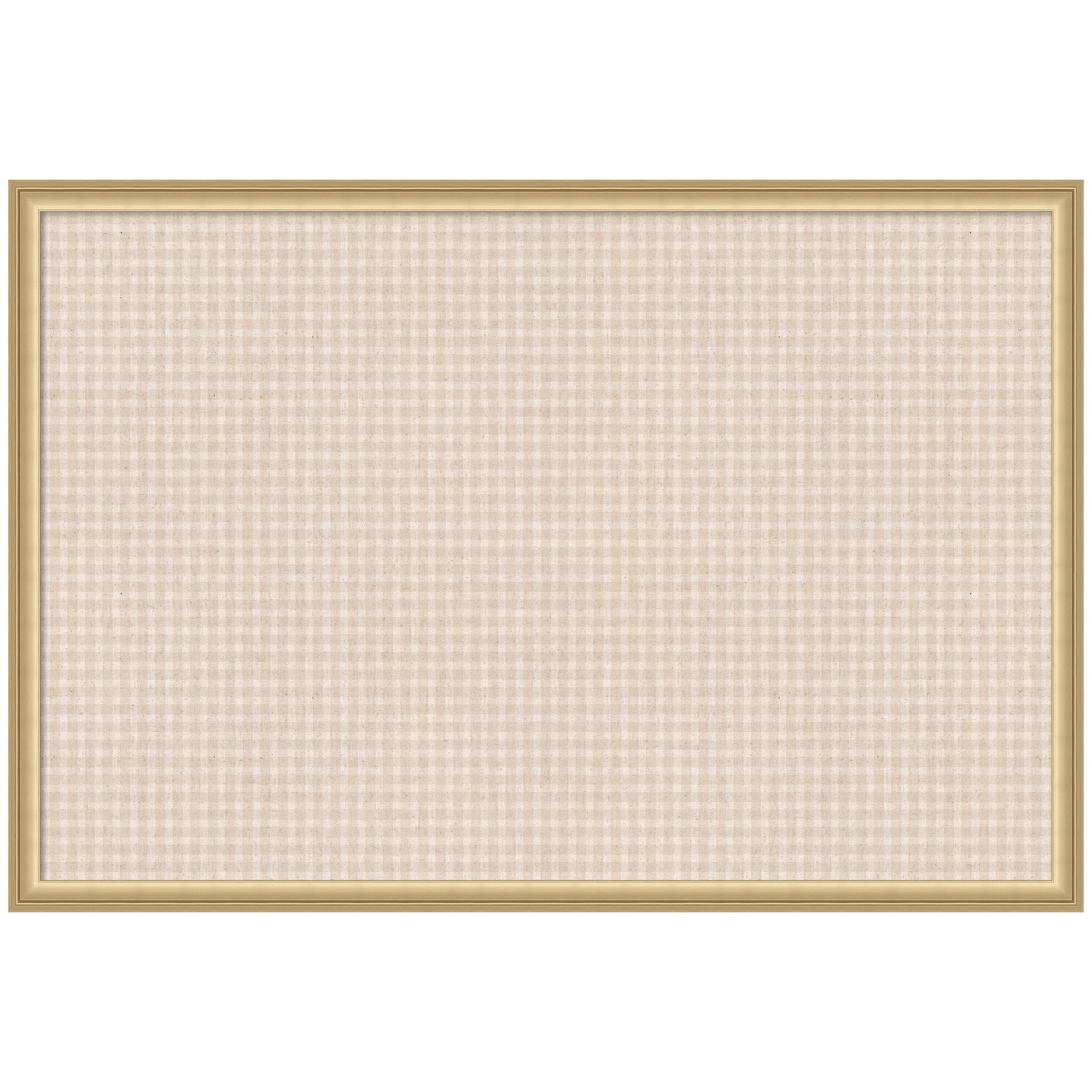 Kate and Laurel Framed Fabric Pinboard 38 x 26,  Printed Linen Classic Bulletin Board for Use as a Vision Board or Wall Organization, Florence Gold Frame