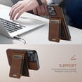 thumbnail image 7 of ELEHOLD Case for iPhone 13 Pro, 2 in 1 Detachable Magnetic Wallet Case with Card Holder & Kickstand,Brown, 7 of 7