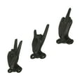 thumbnail image 2 of Zeckos Brown Cast Iron Hand Gesture Decorative Wall Hooks Set of 3, 2 of 5