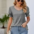 thumbnail image 3 of Fesfesfes Womens Tops Womens Spring/Summer Fashion Casual Loose V-neck Short Sleeve Womens Top Short Sleeve Undershirts for Women M(US:6), 3 of 4