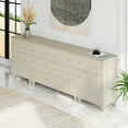 thumbnail image 4 of WAMPAT Sideboards Buffet Cabinet, 3-in-1 Wood Wide Credenza Storage Cabinet with Doors and Drawers, Modern Kitchen Coffee Bar Table with Storage Shelves for Living Room Dining Room, Beige Linen, 4 of 8