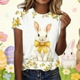 thumbnail image 2 of Womens Easter Shirt Rabbit Graphic Tees Casual Short Sleeve T-Shirts Round Neck Loose Comfy Blouse Cute Festival Outfits, 2 of 5