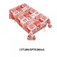 thumbnail image 4 of Rectangle Christmas Table Cloth  Washable Lovely Bow and Bell Printed Table Cover  Decorative Fabric Table Cover for Holiday and Indoor Use 59 x 71 Inch, 4 of 6