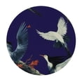 thumbnail image 2 of ONETECH Red Crowned Crane Outdoor Tablecloth with Umbrella Hole, Bird Waterproof Round Fitted with Elastic Edged Table Cover for Patio Garden, Fits Tables up to Diameter, 2 of 7