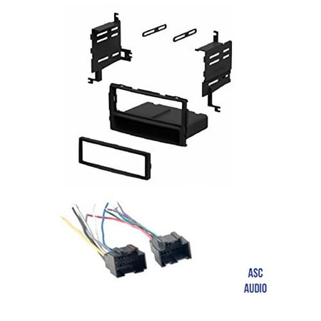 ASC Audio Car Stereo Radio Install Dash Kit and Wire Harness for installing an Aftermarket Single Din Radio for 2007 - 2008 Hyundai Santa Fe without Factory (Best Aftermarket In Dash Navigation)