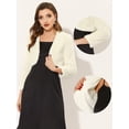 thumbnail image 2 of Abrigo de piel sintética Allegra K Chaqueta corta sin cuello Beige L, 2 of 6