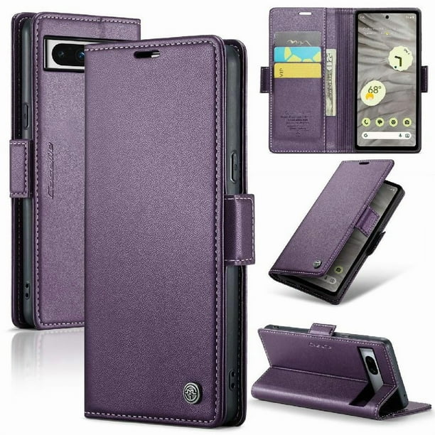 Funda tipo cartera Google Pixel 7A con cierre magnético, RFID, tarjetero, soporte, carga inalámbrica