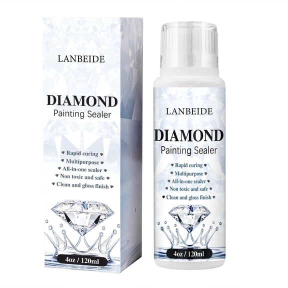 LANBEIDE 120ML 1Pack Diamond Painting Sealer 5D Art Glue Permanent Hold Shine Effect Ages 10 , Clear