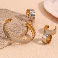 thumbnail image 5 of Stainless Steel Rings Earrings Featuring Gold Bead Trim Waterproof Jewelry Fashion Studs Earring for Versatile Wear, 5 of 9