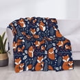thumbnail image 3 of Yiaed Cute Foxes Print Blanket Throw Blanket Soft Cozy Flannel Blanket for Home Bed Sofa Couch Chair-60"x50", 3 of 6