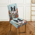 thumbnail image 2 of COEQINE Chair Slipcover Set of 6, Removable Universal Fit Parsons Chair Covers, Machine Washable Polyester Spandex Seat Protector for Wedding Home Decor, Border Collie Flower, 2 of 7