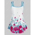 thumbnail image 2 of Tallas de impresión floral de talla grande Top sin mangas Rosegal  Camisetas sin mangas de talla grande, 2 of 5