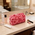 thumbnail image 6 of NWOKYZGH Fluffy Heart Makeup Bag Cute Plush Make up Pouch for Valentine's Day Women Cosmetic Bag with Zipper Travel Make up Toiletry Organizer Purse Organizer, 6 of 7
