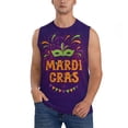 thumbnail image 2 of Goofa Mardi Gras2 Printed Men's Sleeveless T-Shirt - Athletic Gym Workout Tank Top for Men - Moisture-Wicking, UPF 30+ Quick-Dry Muscle Tee-, 2 of 8