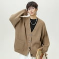 thumbnail image 2 of RMGVDSD Men Sweater Jacket Mens Cardigan Sweater Button Down Long Sleeve V Neck Knit Sweaters Coat Streetwear Fall Clothes Solid Color Cardigans Sweater Fall Tops, 2 of 9