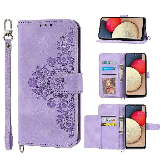 Funda de piel sintética estilo empresarial para Samsung A14 5G con tarjetero Lenyard