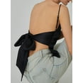 thumbnail image 6 of Aojekbee Women's Summer Fashion Cami Tops Black Sleeveless Open Back Bow Tie Up Vest Tops, 6 of 7